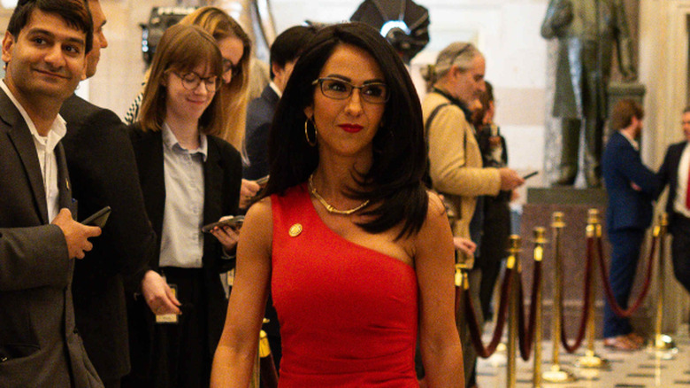 Lauren Boebert arrives at the president's address to the joint houses of congress