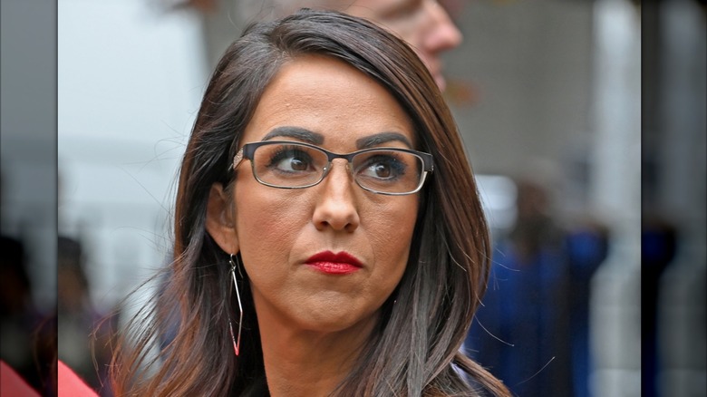 Lauren Boebert with silver earrings