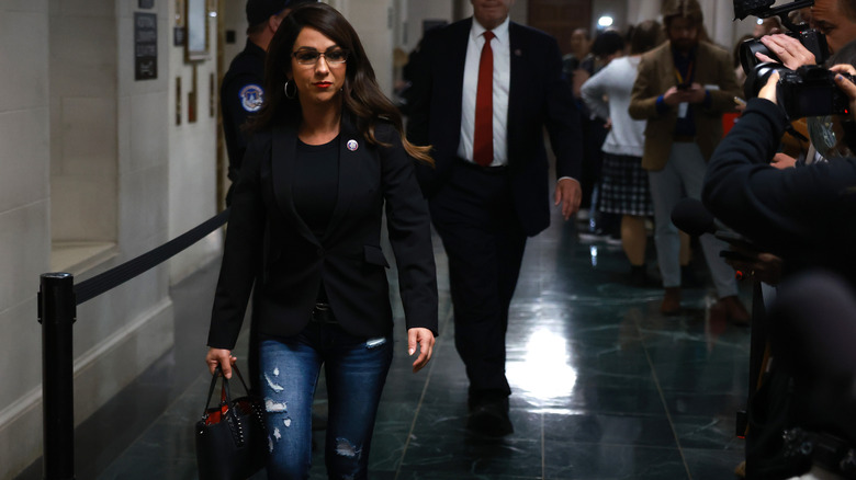 Lauren Boebert in ripped skinny jeans