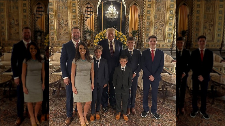 Lauren Boebert posing with her family and Donald Trump