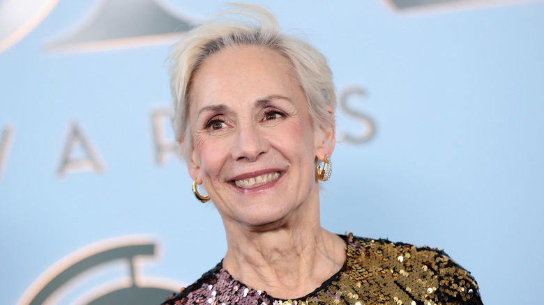 Laurie Metcalf smiling at the 2026 Tony Awards.