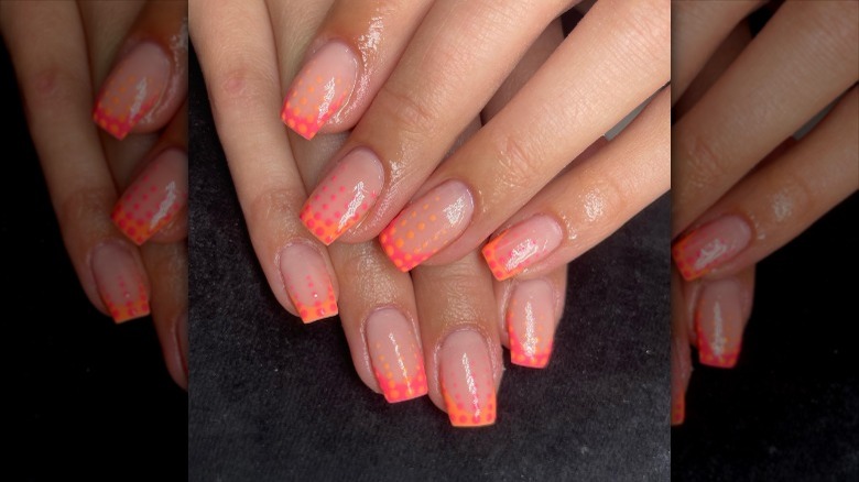 Red and orange nail art
