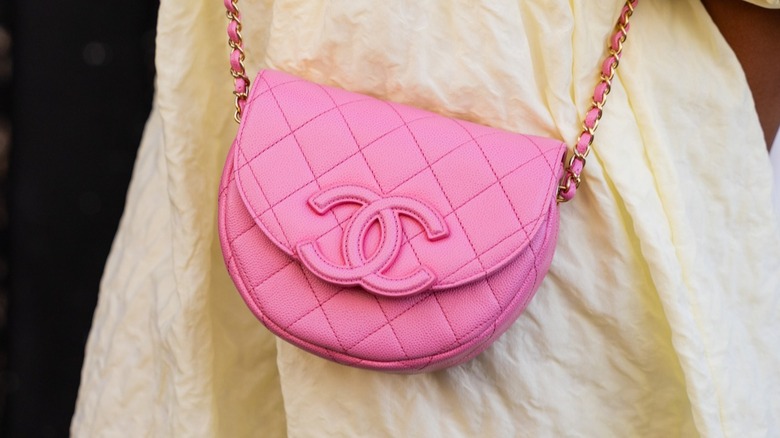 pink leather crossbody bag