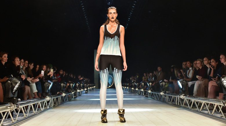 model on runway wearing athleisure