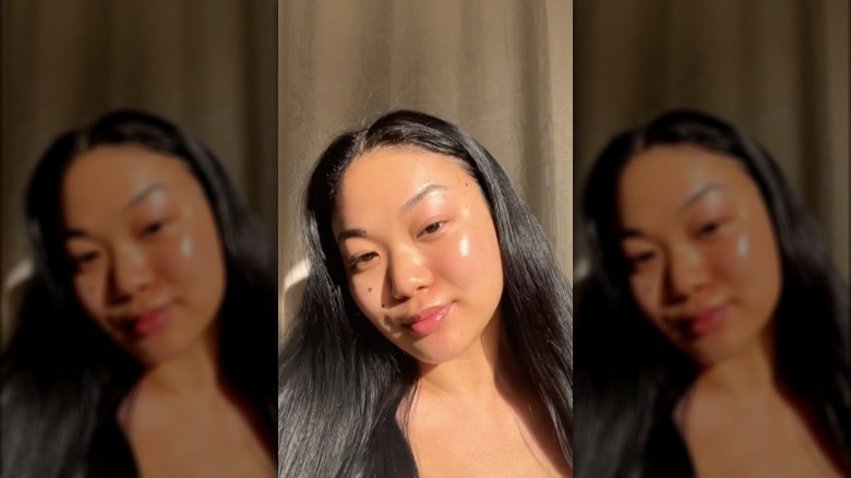 woman with glowy skin