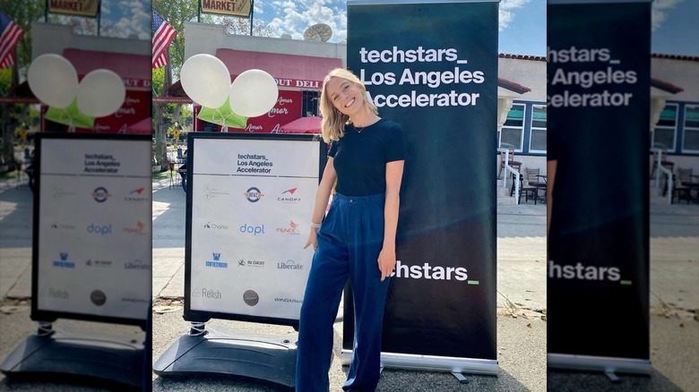Olivia Bowser wearing a blue outfit at Techstars Los Angeles