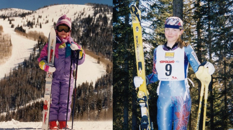 Lindsey Vonn getting ready to ski as a child