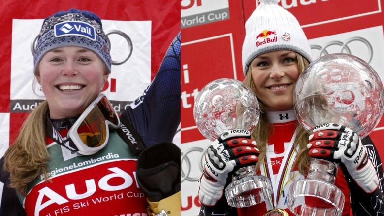 Lindsey Vonn at the World Cup in 2004 and in 2010