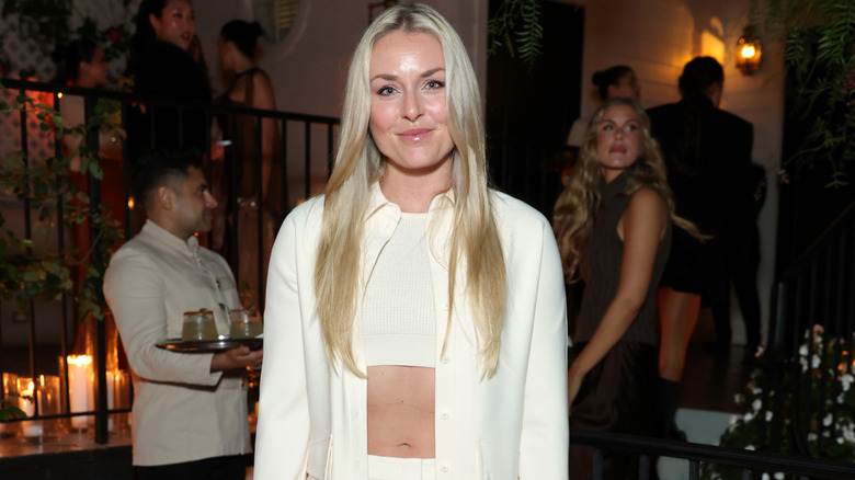 Lindsey Vonn poses for a photo while attending a late night event