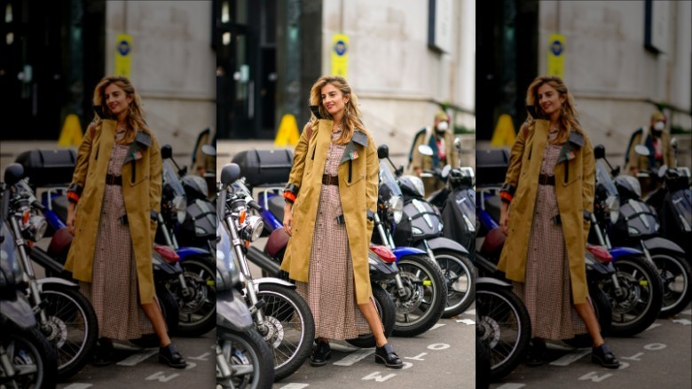 mustard yelllow raincoat