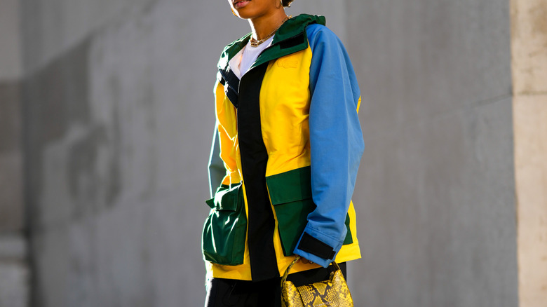 colorblock rain jacket