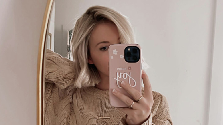 A woman with a linen blond bob