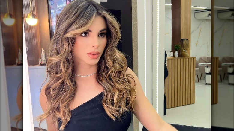 A woman with linen blond highlights