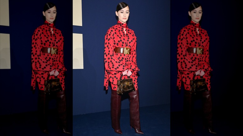 Lola Tung at Paris Fashion Week in 2023.