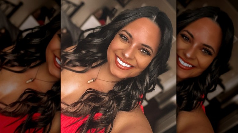 Woman with beachy waves