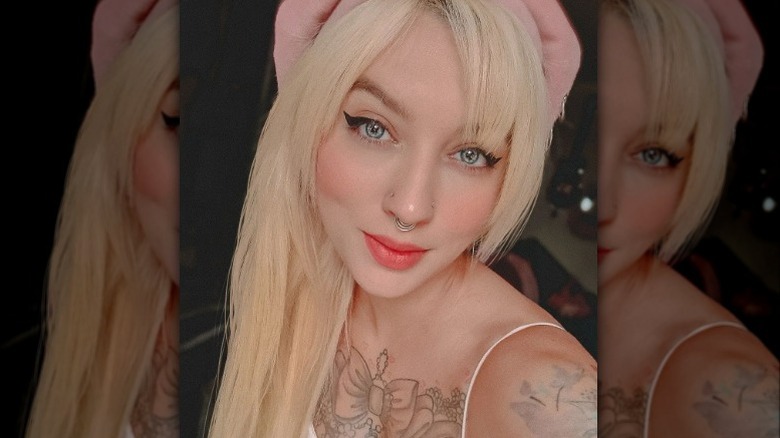 Woman with choppy bangs