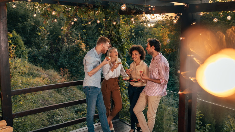 couples on a double date 