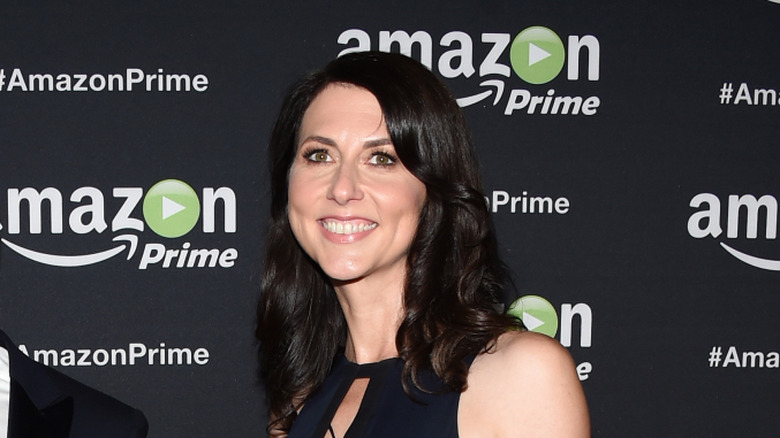 MacKenzie Scott in a floor-length black dress at Amazon Video's 67th Primetime Emmy Celebration