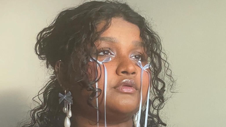 Woman with coquette makeup