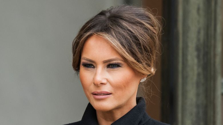 Melania Trump with an updo