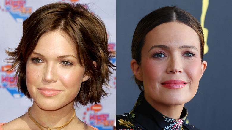 Mandy Moore in 2002 and 2022