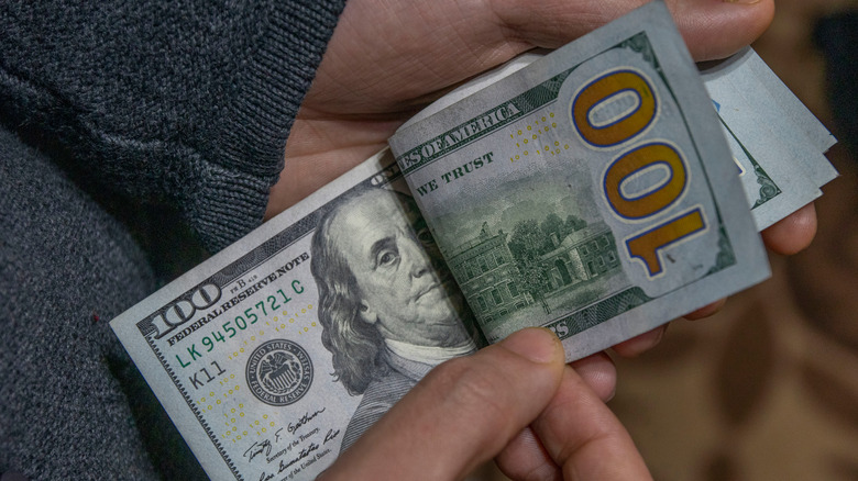 someone counting money