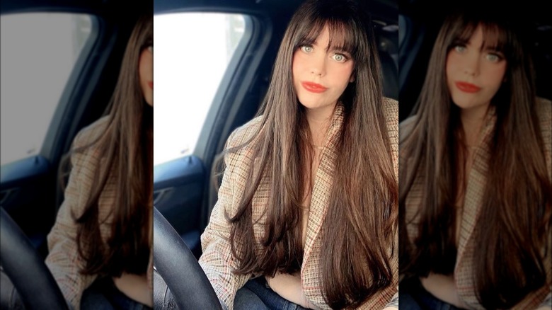 Long hair with eyelash bangs