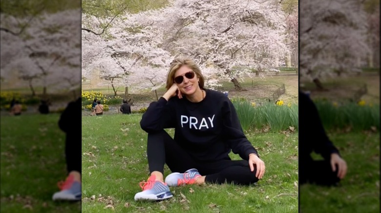 Marla Maples with Tiffany Trump at her wedding, and in black exercise clothes