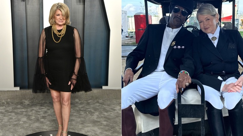 Martha Stewart at the Vanity Fair Oscar Party and with Snoop Dogg.