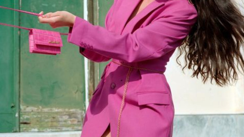 model wearing Jacquemus blazer dress