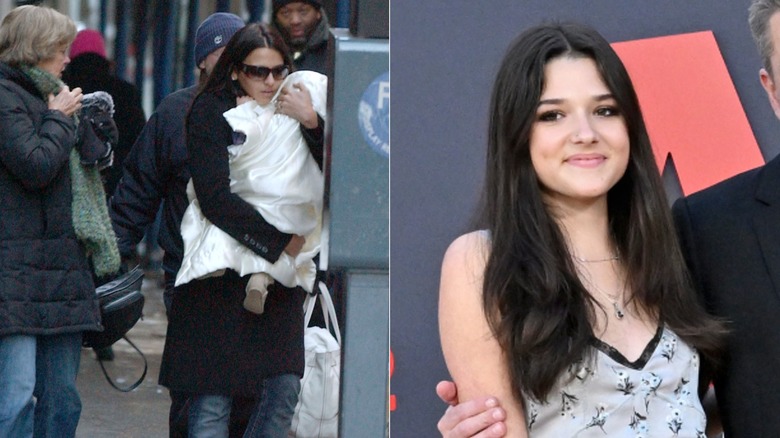 Isabella Damon as a baby and as a teen on the red carpet