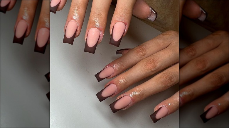 Woman with french tip