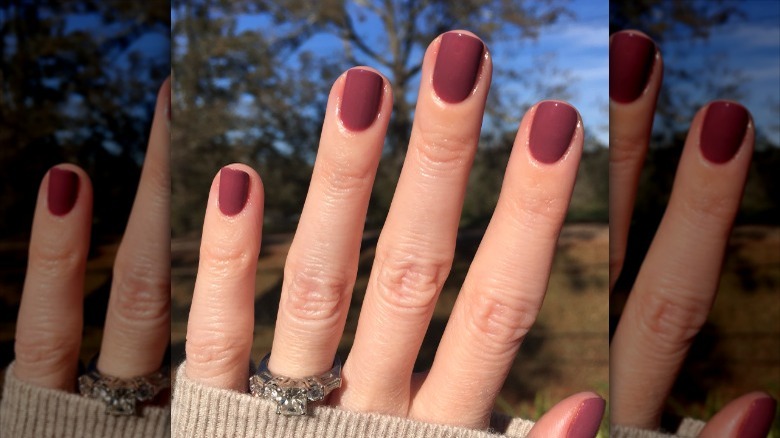 Dark mauve manicure