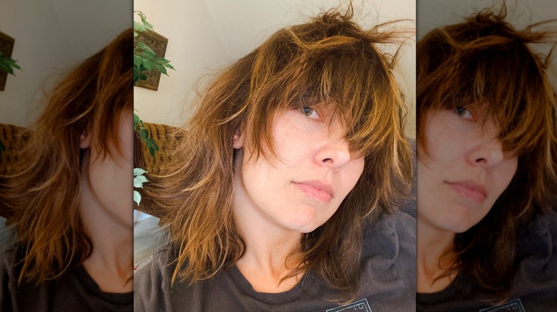 Woman with shaggy hair