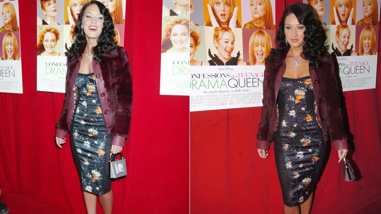 Megan Fox in floral midi dress