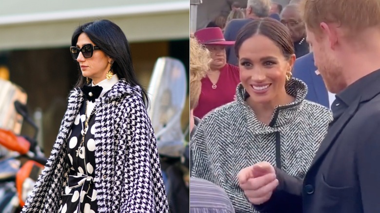 Meghan Markle wearing cape jacket