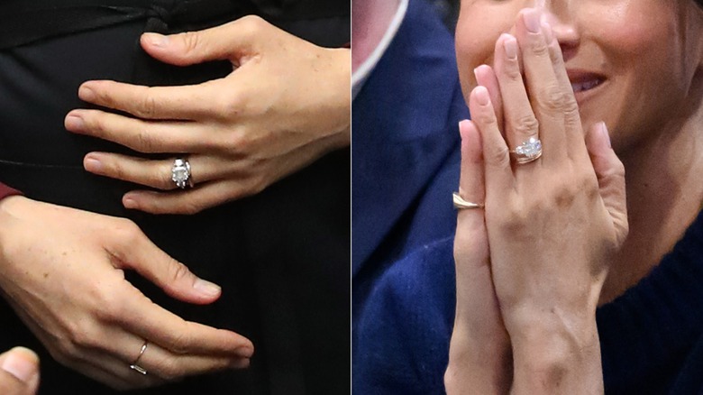 Meghan Markle's cushion-cut ring in 2018 vs her emerald-cut ring at the 2025 Invictus Games