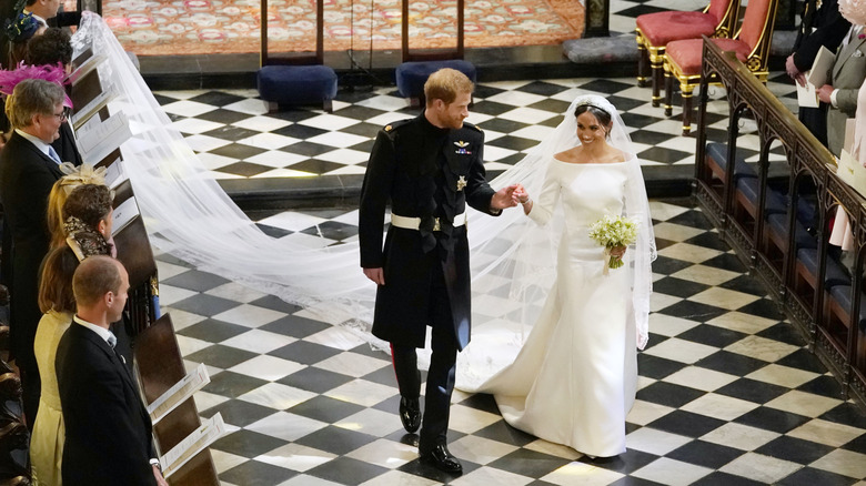 Meghan Markle and Prince Harry on their wedding day in May 2018