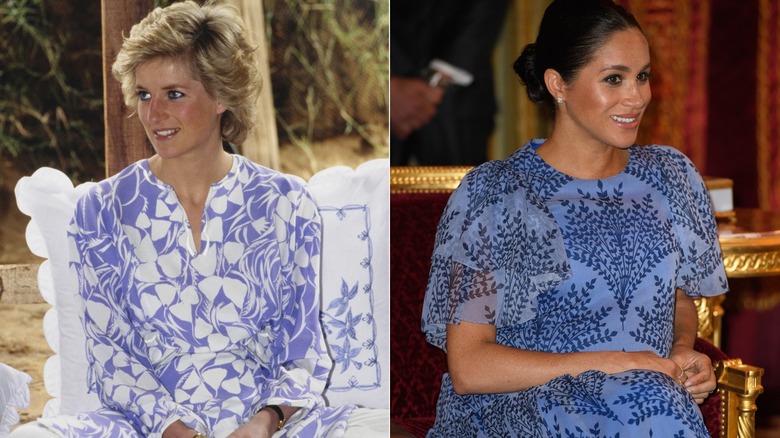 Princess Diana Meghan Markle floral print