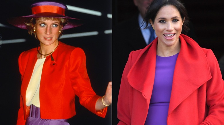 Meghan Markle Princess Diana red purple