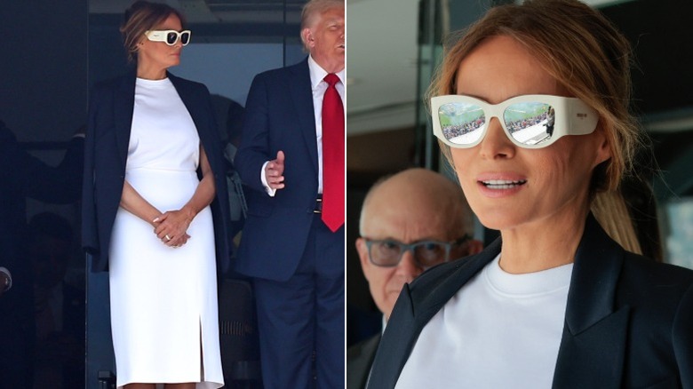 Melania Trump looked fashionable watching soccer