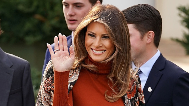 Melania Trump with curtain bangs.