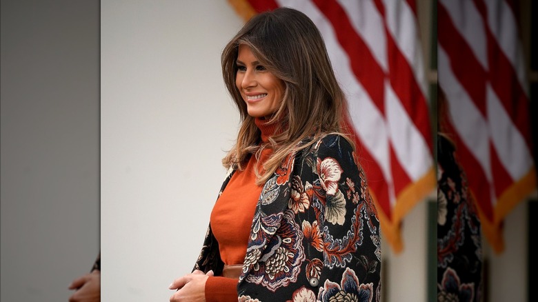 Melania Trump with curtain bangs.