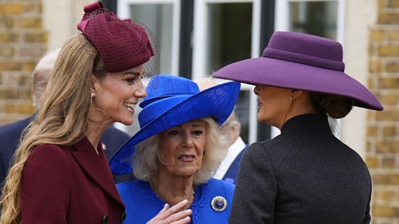 Princess Catherine with Queen Camilla and Melania Trump