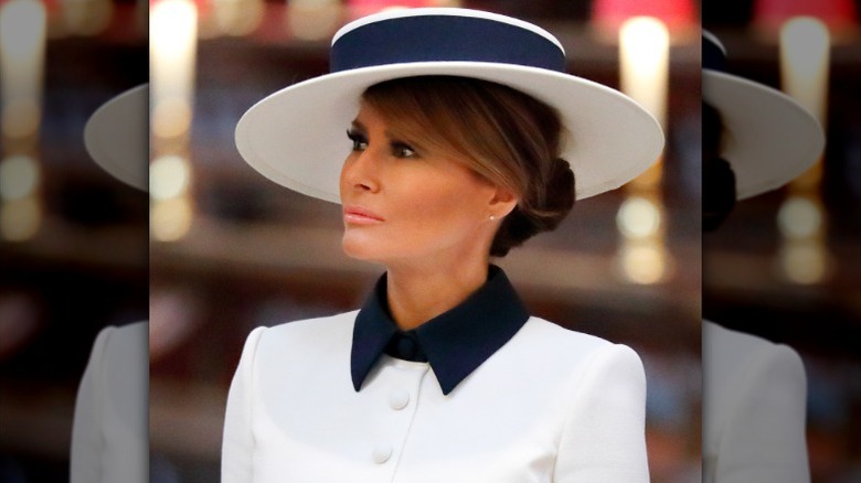 Melania Trump wears a wide-brim hat on a State visit to the U.K.