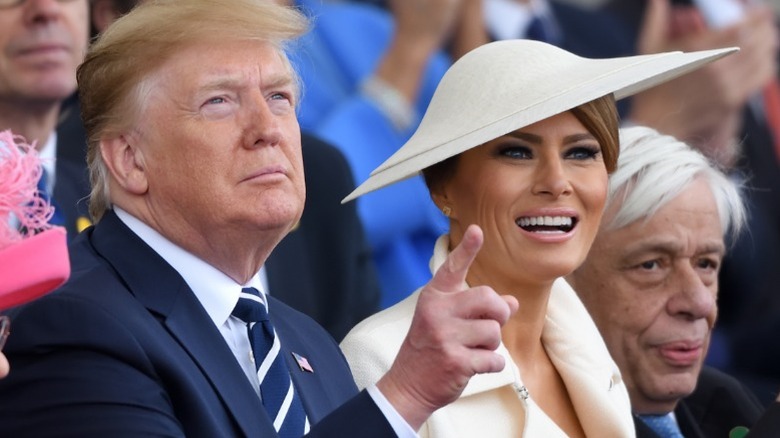 Donald and Melania Trump at a D-Day commemoration
