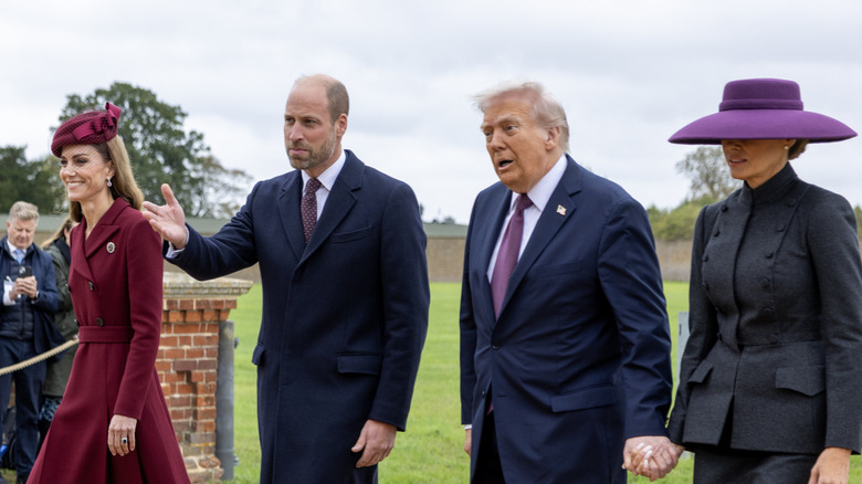 Kate Middleton, Prince William, Donald Trump, and Melania Trump walking