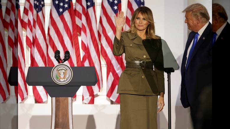 Melania Trump giving a speech