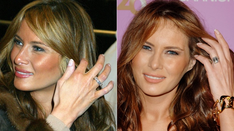 Melania Trump with French tip nails