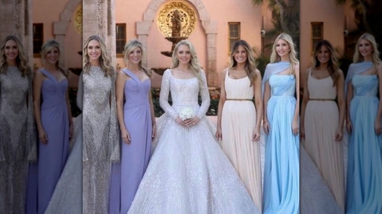 Lara Trump, Marla Maples, Tiffany Trump, Melania Trump, and Ivanka Trump at Tiffany's wedding